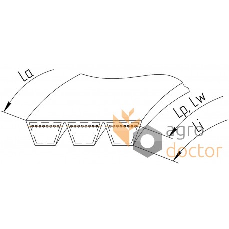 749895 [Claas] Wrapped banded belt 3HB-2410 Agridur [Continental]