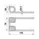 Recogedor diente de resorte, 27x38x145mm