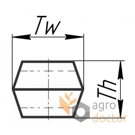 D41972100 Double (hexagonal) V-belt suitable for Massey Ferguson HBB122 [Conti-V Continental]