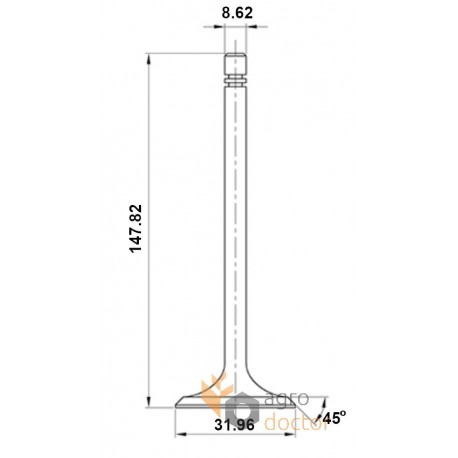 Exhaust valve engine - 713385R2 CASE