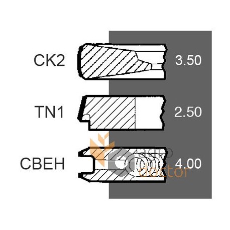 Piston ring set 4181A026 Perkins, 3641316M91 Massey Ferguson