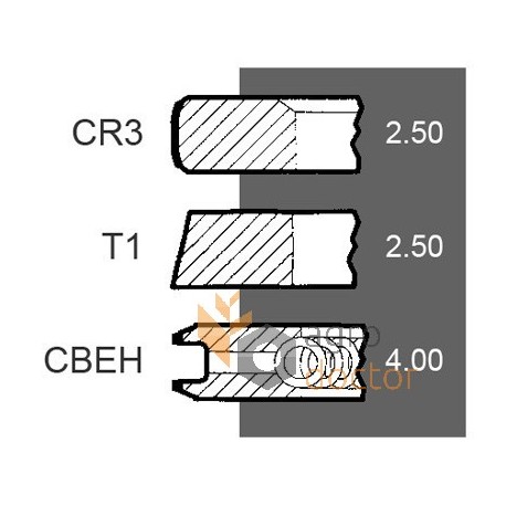 Piston ring set engine 4181A019 Perkins, (3 rings)