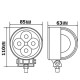 Additional headlamp LED 12 W (4x3W Epistar), 600 Lm, round