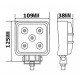 Additional headlamp LED 15 W (5x3W Epistar), 1100 Lm, square