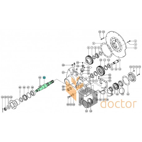 Drive shaft for distribution gearbox 637985 Claas