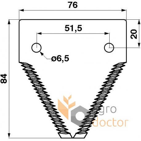 Grain head cutter bar knife section 767936.0 Claas [Rasspe]