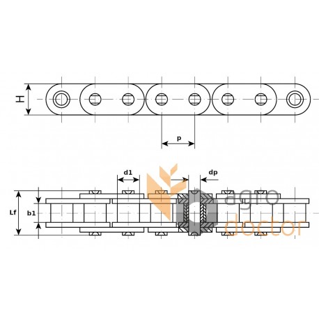 Simplex steel roller chain 06B-1 [Rollon]