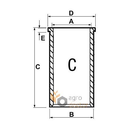 Finished liner for engine - 3637334M1 Massey Ferguson