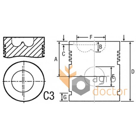 Piston with wrist pin set d-95 [Bepco]