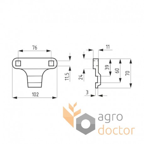 Knife clamp for harvester header 84073333 New Holland