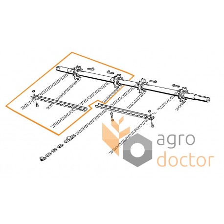 Feeder conveyor chain assembly - 753692 Claas Lexion