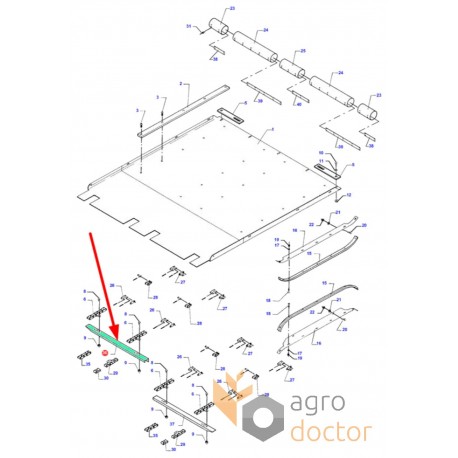 Feed rake slat D28285406 Massey Ferguson