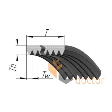 Multiple V-ribbed belt 8PK-2000 0285309 [Gates Agri]