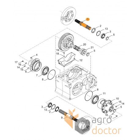 Gearbox shaft 84069687 New Holland