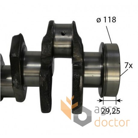 Crankshaft GM1264 Genmot for John Deere engine