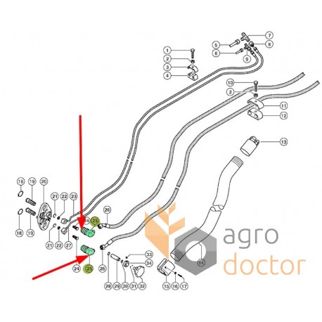 697797 Quick-disconnect connection for hydraulic system of Claas combine harvesters