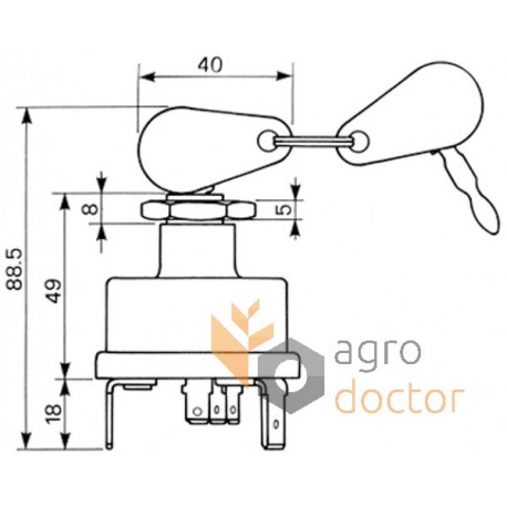 Ignition lock 1874535M3 Massey Ferguson