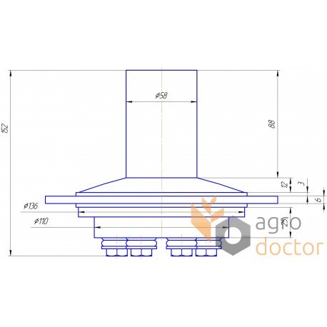 Clutch D190mm 670598 suitable for Claas - assembly