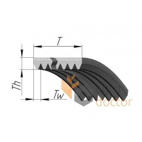 Multiple V-ribbed belt 12PK 0242215 [Gates Agri]