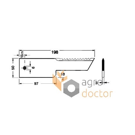 Chopper blade fixed Z59033 John Deere