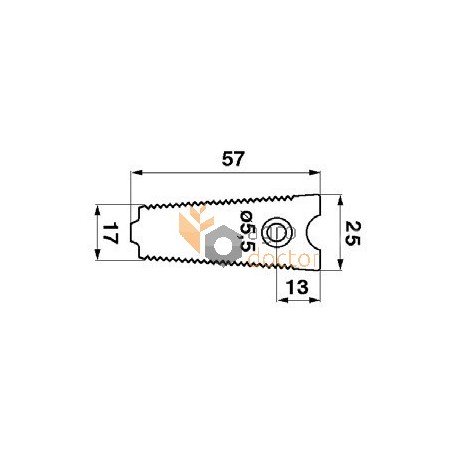 Grain head cutter bar knife section 206280M1 for Massey Ferguson combines