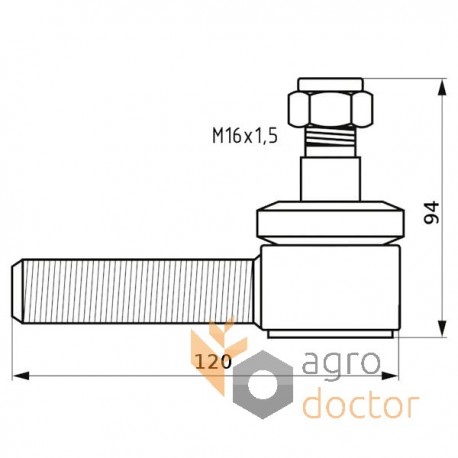 Connecting rod joint of header balancer 670098 suitable for Claas