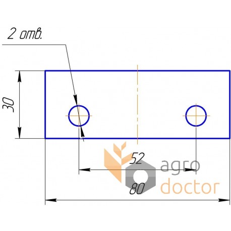 Placa de apoyo 636208 del transportador de cadena de paletas Claas, 30x80mm [UA]