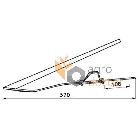 Levantador de cosechas610272 adecuado para de segadora de cosechadora Claas (610290), 570mm [Rasspe]