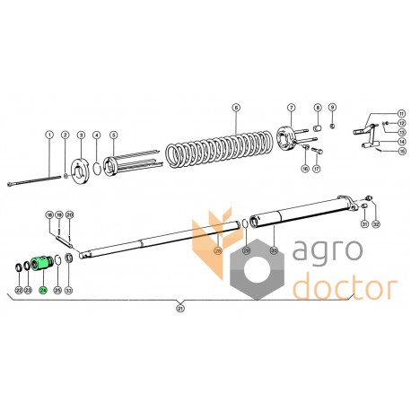 Header hydraulic cylinder head 643748 suitable for Claas
