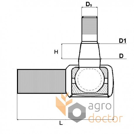 Tie Rod End (left) RE12326 suitable for John Deere