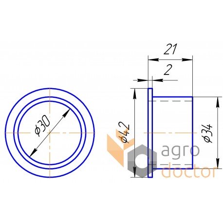 Teflon bushing 30х34х21 [Claas Original]