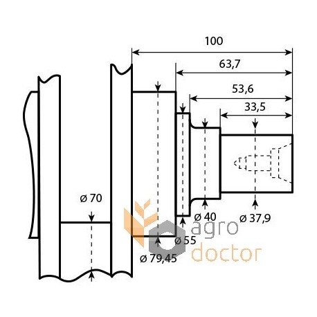 Crankshaft AT18030 John Deere for John Deere engine [Genmot]