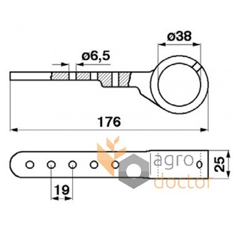 Cabeza de cuchillo 785584M1 Massey Ferguson - con barra