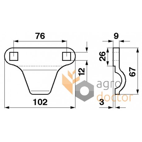 Cuchillo pulgar 626749 adecuado para Claas