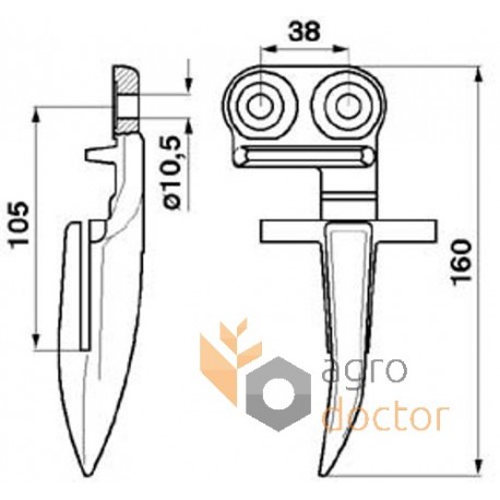 End finger 626296 suitable for Claas (676241 Claas)