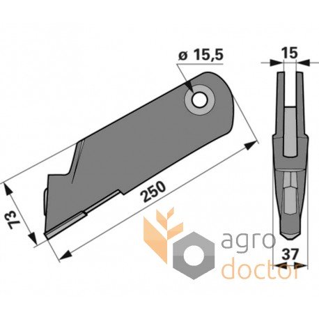 Coulter knife 00310262 suitable for HORSCH , mm