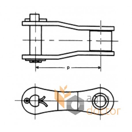 Roller chain offset link - chain CA550V [Rollon]