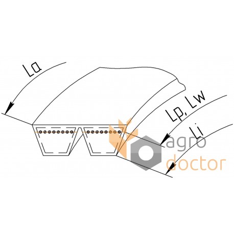 Correa trapezoidale combinada 554087 adecuado para Claas [Tagex]