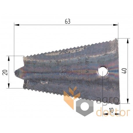 Section faucillée de cueilleur 522184 adaptable pour Claas [AGV Parts]