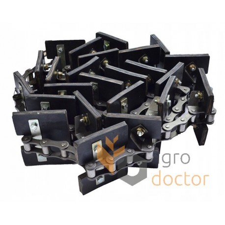 Clean grain Elevator roller chain assembly with 24 paddles