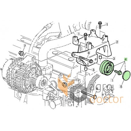 Tension roller for alternator drive AL157596 suitable for John Deere d/D mm