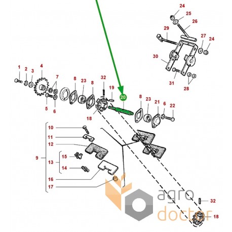 Elevator drive chain sprocket - LA321844350 suitable for Massey Ferguson, T