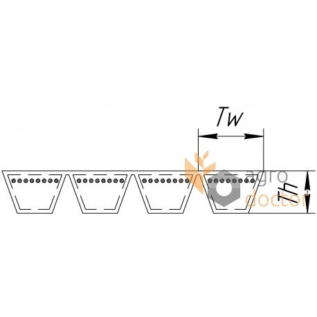 Wrapped banded belt (4HB - 1700La) 629279 suitable for Claas [Tagex ]