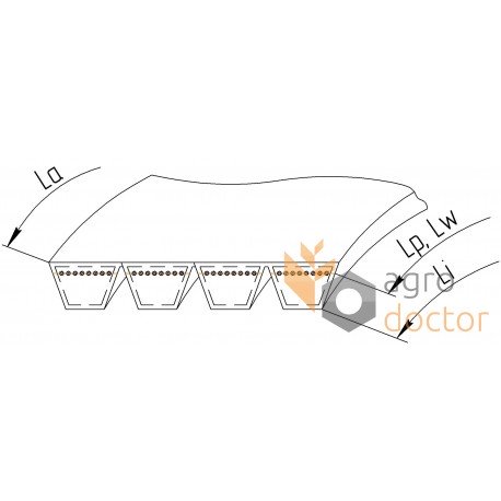 Correa trapezoidale combinada (4HB - 1700La) 629279 adecuado para Claas [Tagex]