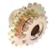 Double sprocket of the lower shaft of the inclined chamber of the combine AXE10874 - suitable for John Deere
