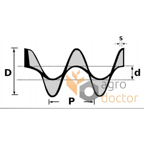 Spiral for auger 118/110/48, thickness 5mm, right