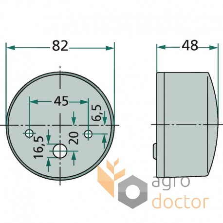 Rear headlight 82mm