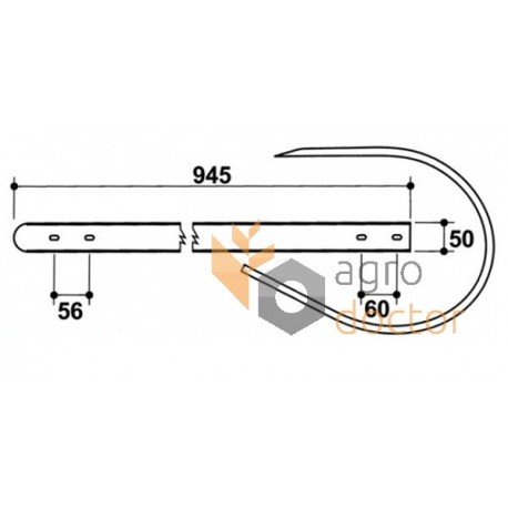 Baler pick-up tine guide 945mm