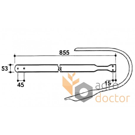 Pick-up tine guide 53 mm