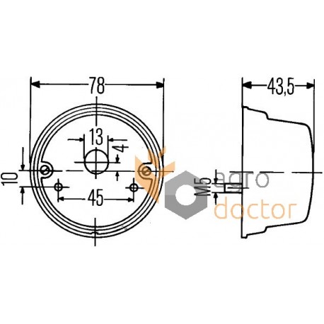 Front headlight 78mm